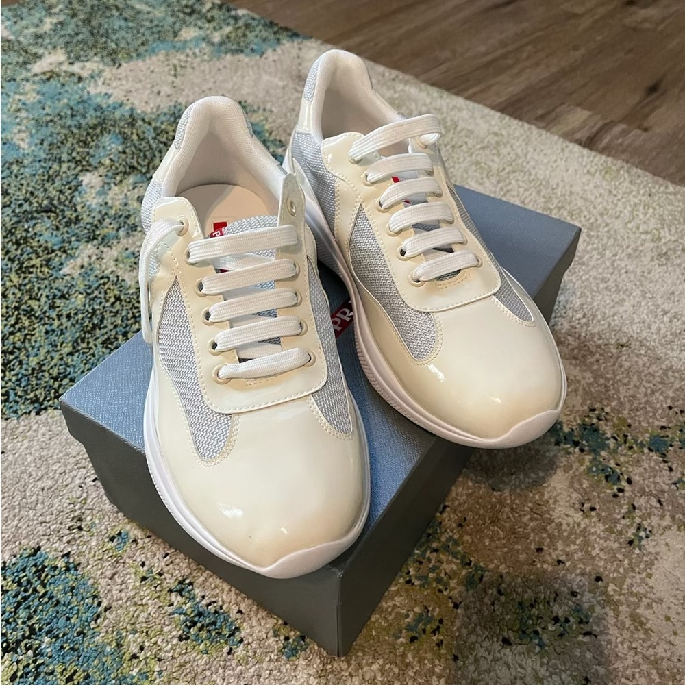 Prada White and Gray Men's Sneakers